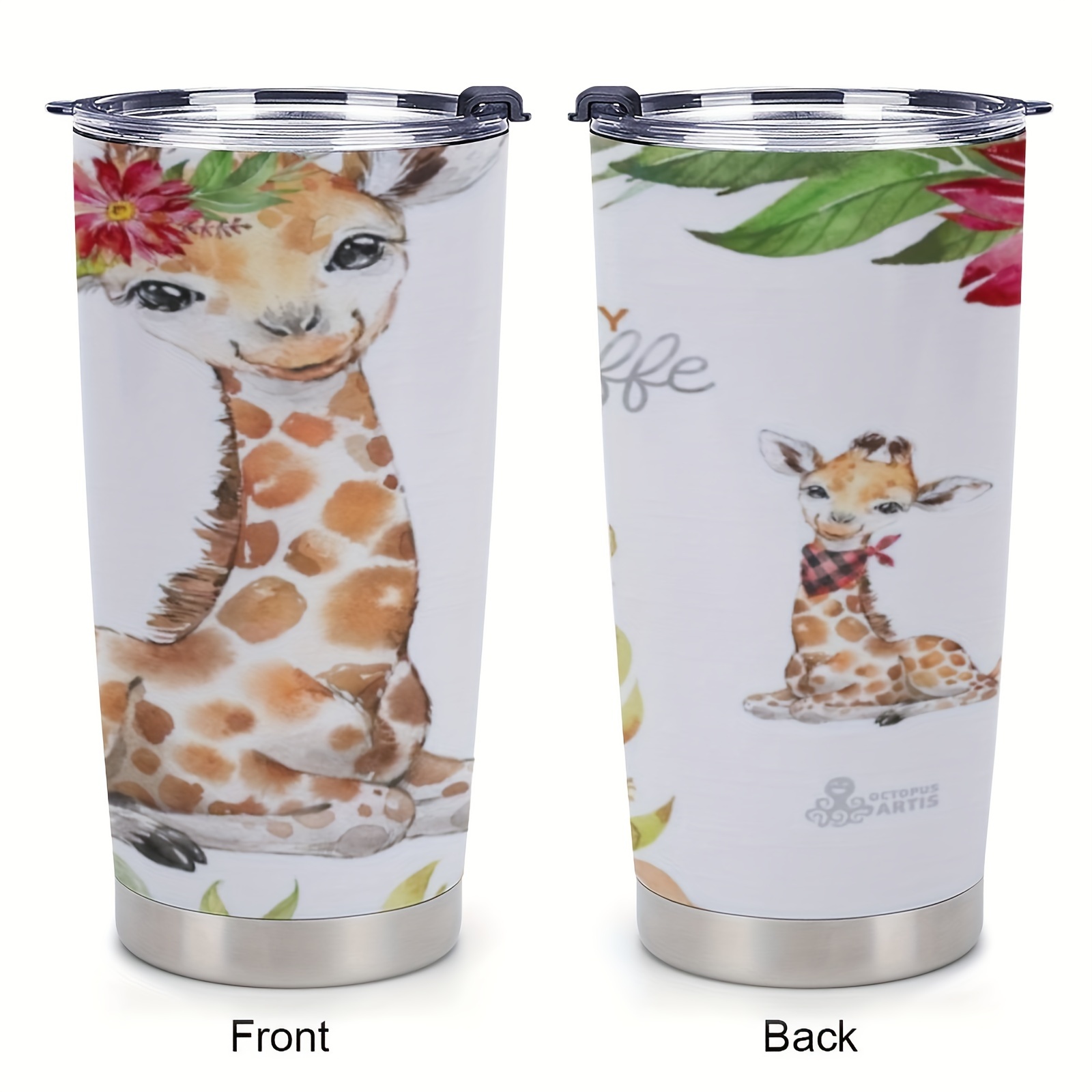 Giraffe Tumbler Cup Stainless Steel Tumbler With Lid Insulated Coffee Mug &  Tea Cup Travel Coffee Mug Car Vacuum-insulated Flask Cup - Temu