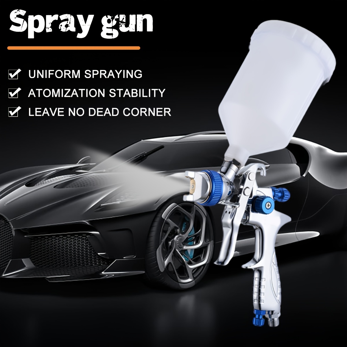 ENDOZER LVLP Spray Gun 1.4mm Gravity Feed Car Paint Spray Gun, 600cc Professional LVLP Gravity Feed Air Spray Gun