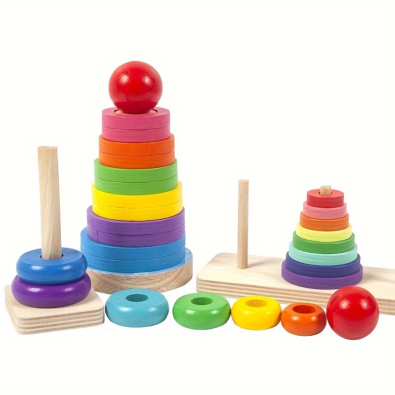 Wooden Tower Of Hanoi Teaching Aids For Infants And Young - Temu