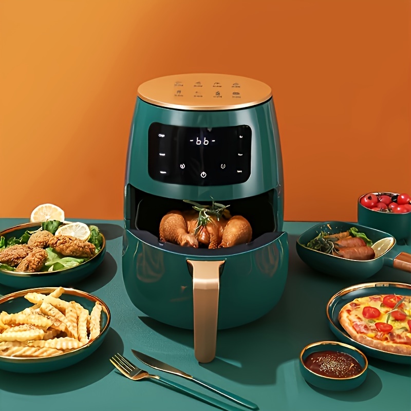 Air Fryers 1.19gal Large Capacity 1400W 360 Hot Air Circulation Smart  Automatic Household Multi-function LED Touchscreen Deep Fryer Without Oil  Fryer