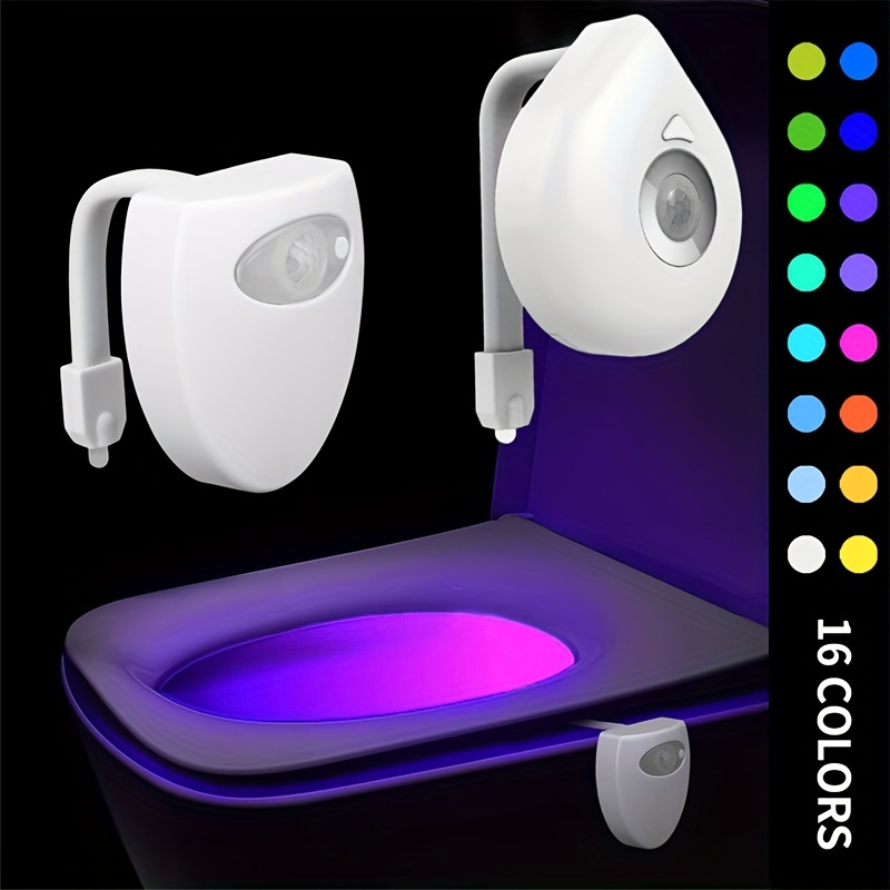 1pc Toilet Motion Sensor Night Light, 8 Color Bathroom Sensing