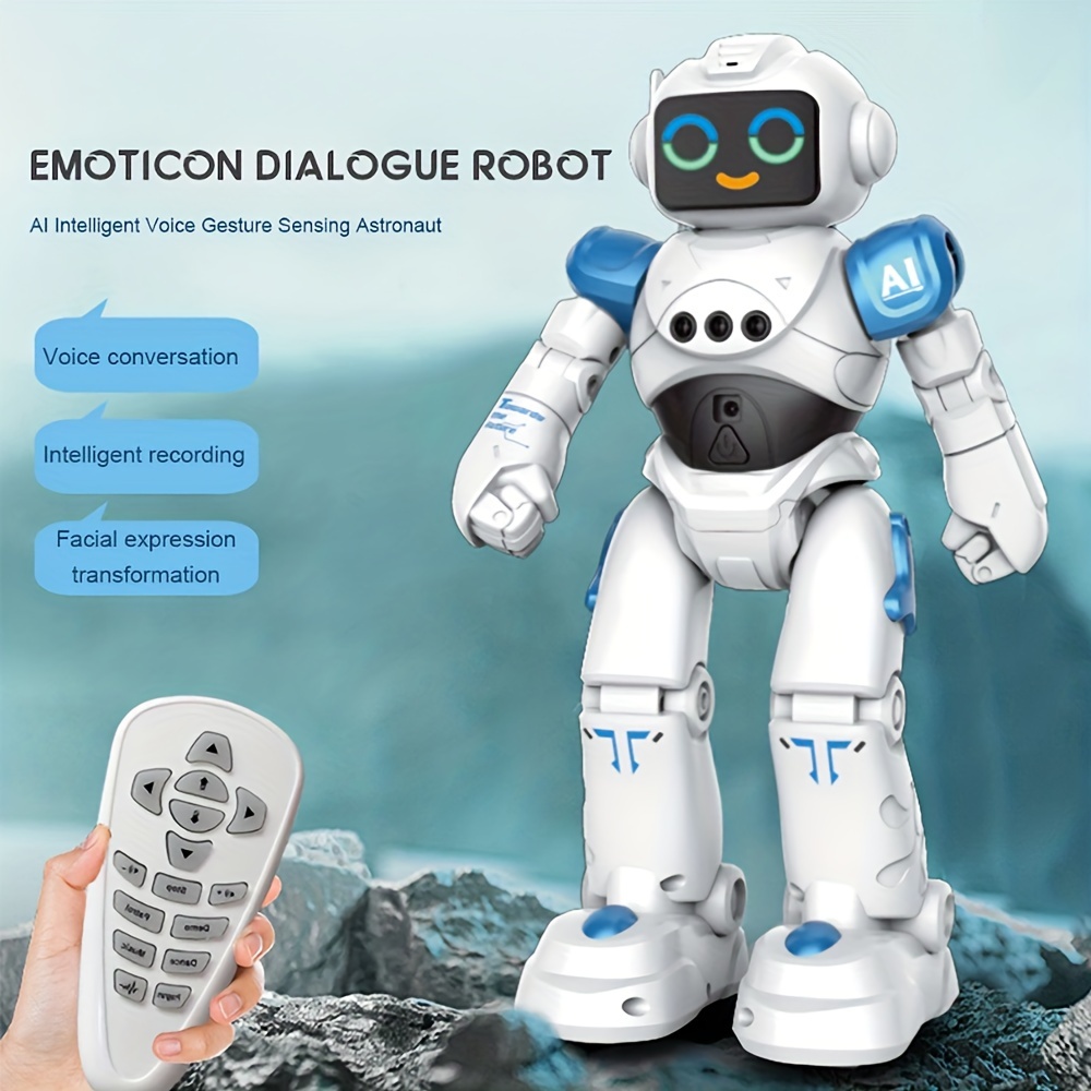  Robot de juguete para niños – Robot inteligente de control  remoto de voz parlante, detección de gestos programable Emo robot juguete  para niños de 3, 4, 5, 6, 7, 8 años