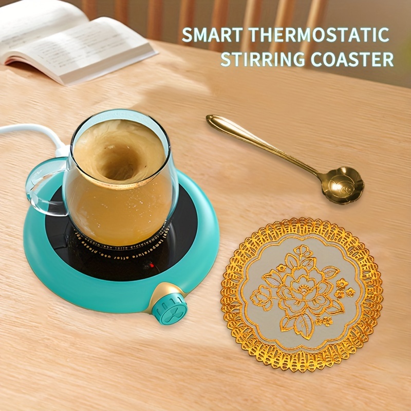 Smart Coffee Warmer, Coffee/Oatmeal/Milk Mug Warmer, Cordless Thermostatic  Stirring Mug, Cordless Charging Thermal Mug for Cell Phone, Tea Maker for