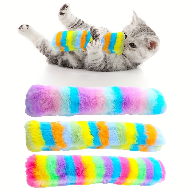 Cat Toy Ball Woolen Yarn Dog Active Rolling Ball Cat Chew Interactive Toy  with Bell - Yellow+Blue+Purple Wholesale