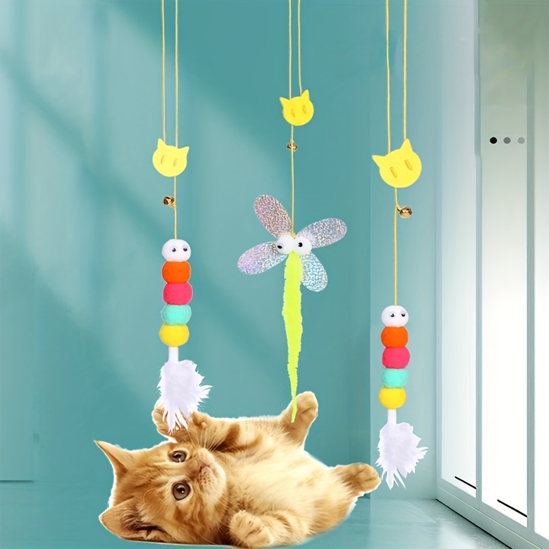 Interactive Cat Toy With Hanging Bell Ball And Suction Cup Hooks - Perfect  For Self Play And Scratching - Temu