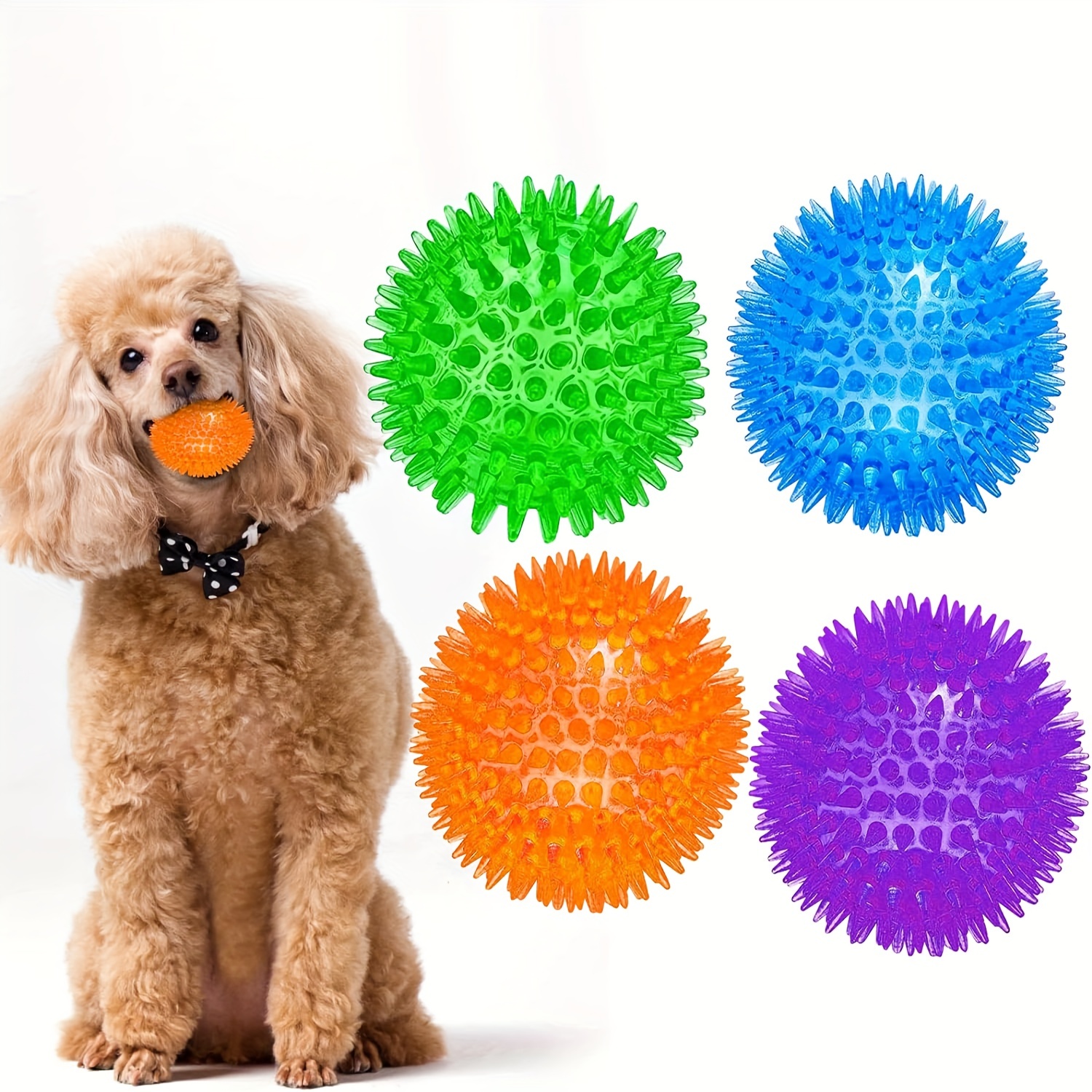 Dog Chew Toy TPR Plastic Puzzle Ball Dog Geometric Safety Toys