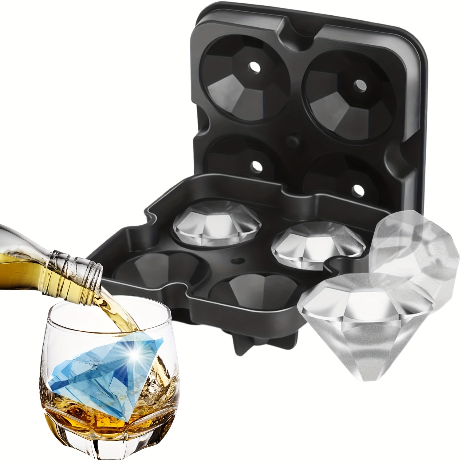 Silicone Ice Cube Tray With Lid Fill And Release Ice Maker Cute And Fun  Shape Multipurpose Molds Great For Parties And Events Silicone Ice Cup  (2Pcs