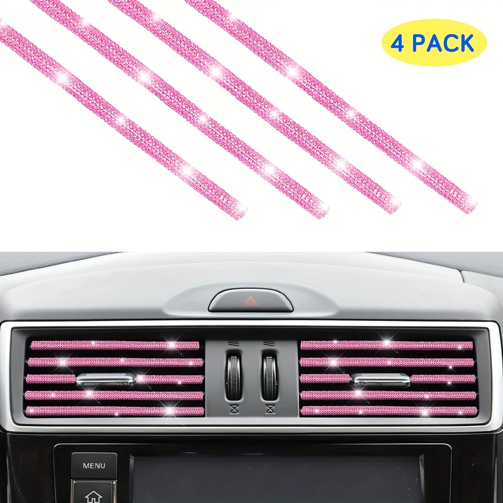 3pcs Car Air Outlet Decoration Strip Air Conditioning Mesh U