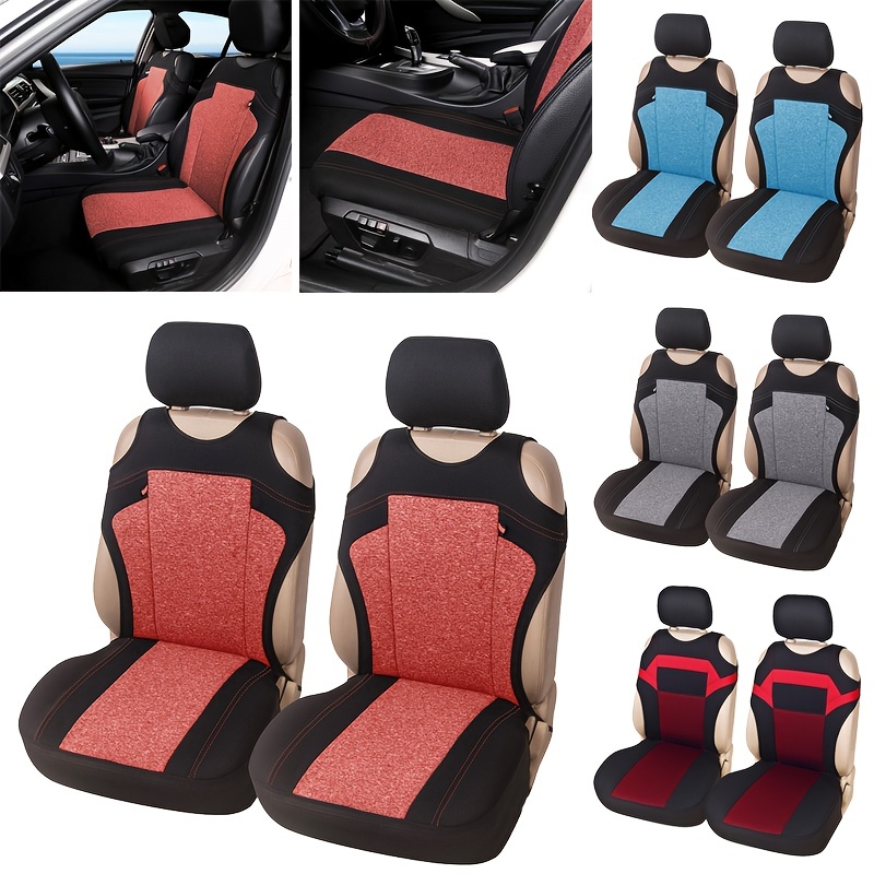 2pcs Broderie Siège de voiture Couvercle d'appui-tête Respirant