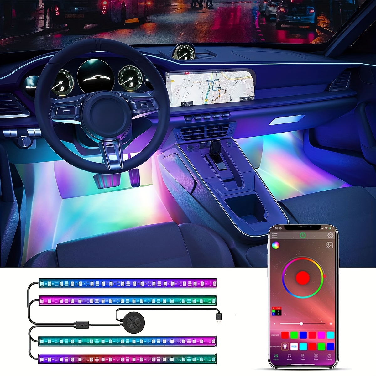 Auto Innen Atmosphäre Licht Finger Touch Sensor Lesen Lampe LED Auto  Styling Nacht Licht Mini Usb-schnittstelle Dekorative Lampen - AliExpress