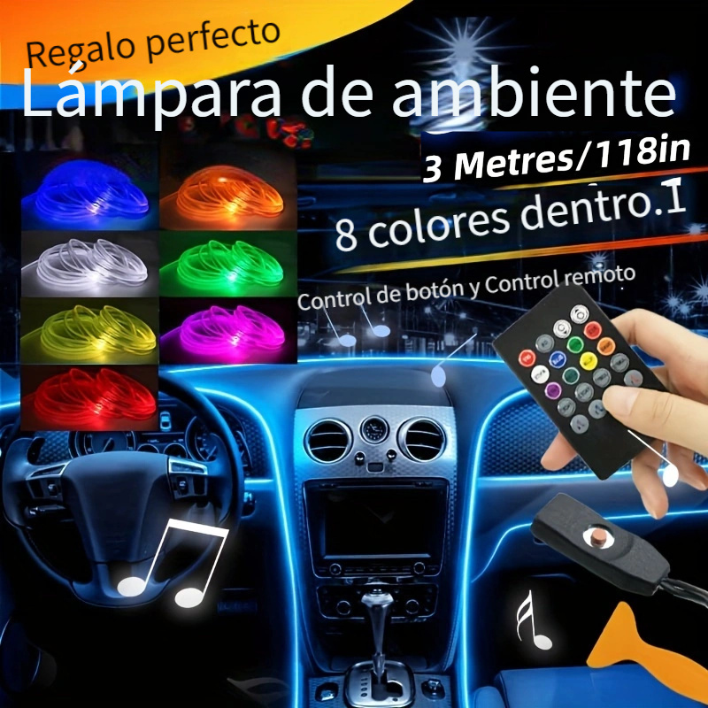 1 Juego Tira Luces Led Interior Coche Cable 5m/196 85 - Temu Chile