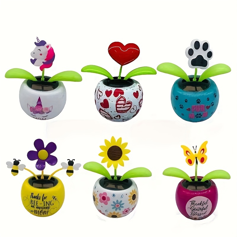 Solar Dancing Toy Flower Assorted style Solar Powered Dancing Flower 6 Pack