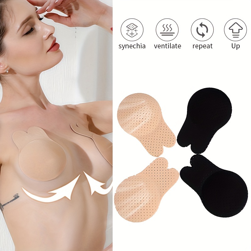 Nipple Covers For Women Breast Lift Pasties 1 Pairs, Waterproof Adhesive  Nipple Pasties, Invisible Rabbit Bra Breast Pasties