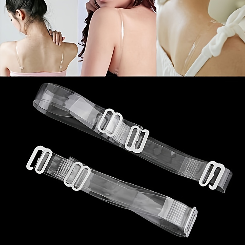 Heart Metal Buckle Bra Straps Belt Women's Elastic Invisible Transparent  Silicone Bra Straps Adjustable Intimates Accessories