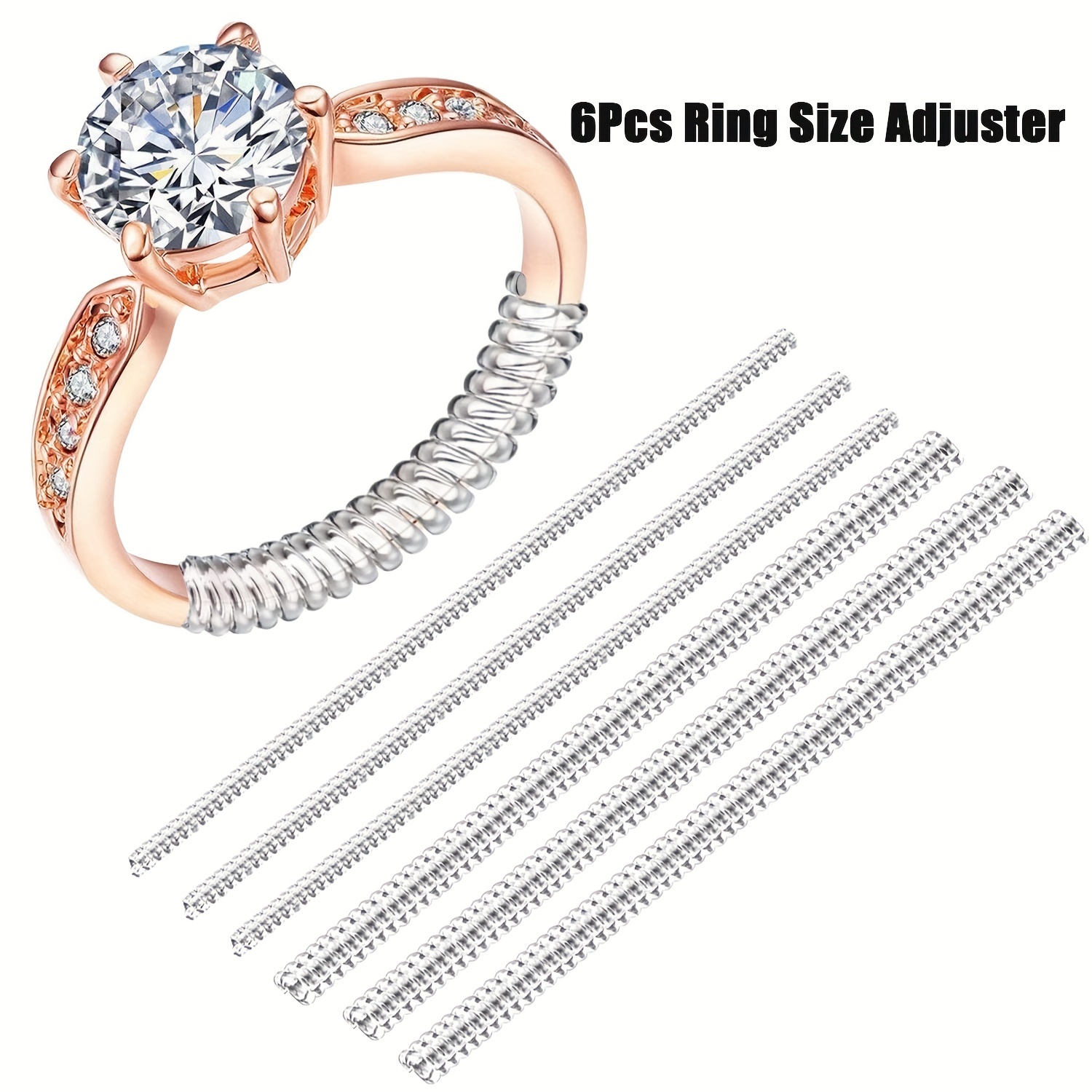 Ring Size Adjuster Rubber Fastener Of Golden Ring - Temu