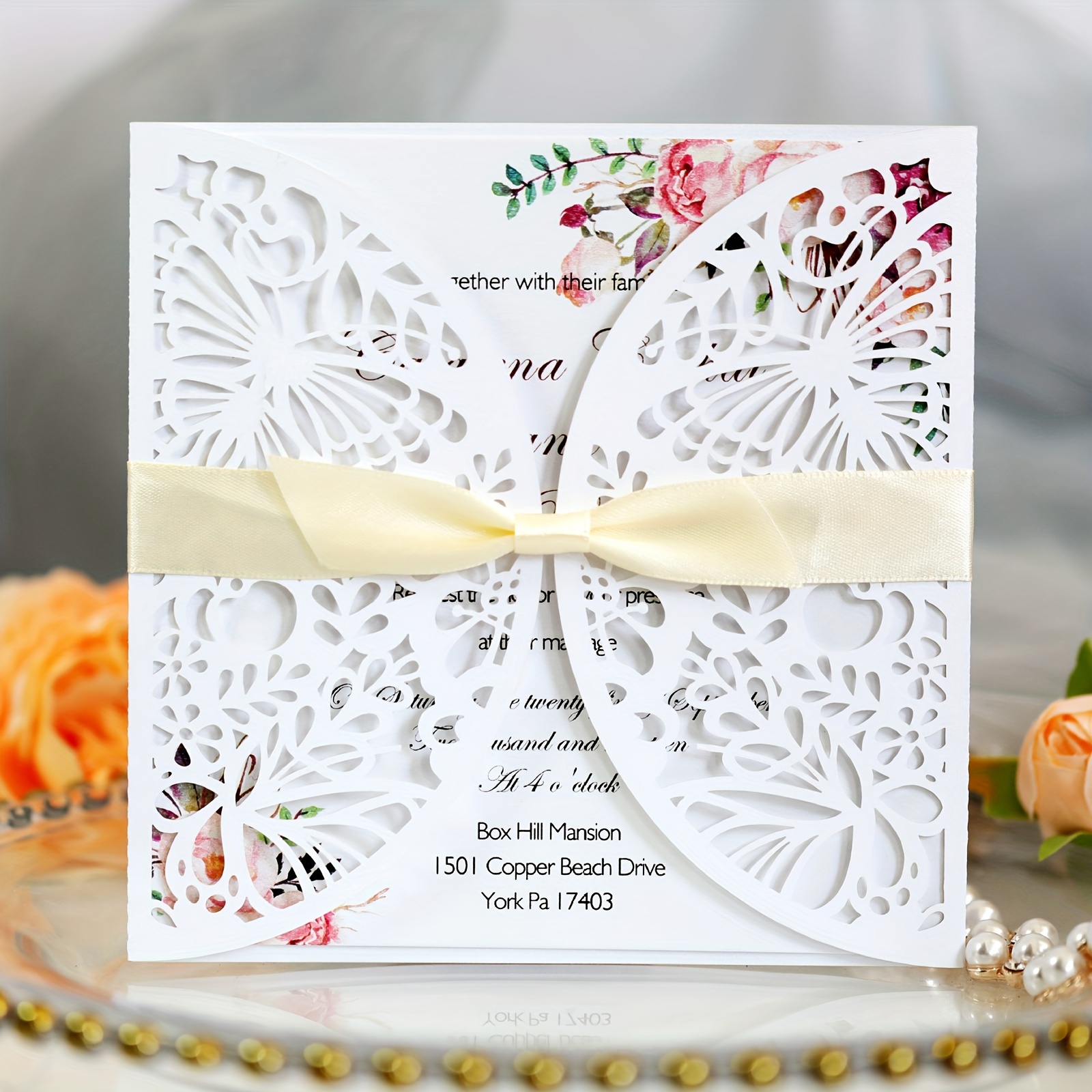 Elegant Wedding Invitations Matching Envelopes Perfect Party - Temu