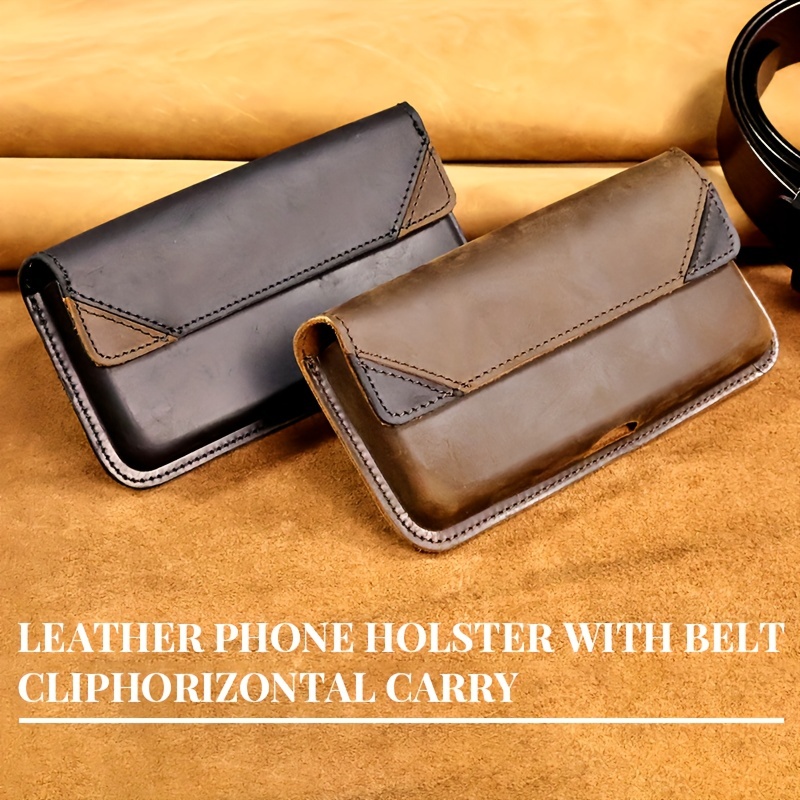  Soporte de clip para cinturón de teléfono celular, cuero  vertical, bolsa de clip para cinturón de teléfono celular, 6.3 universal  de cuero de la PU para teléfono móvil, cinturón de teléfono