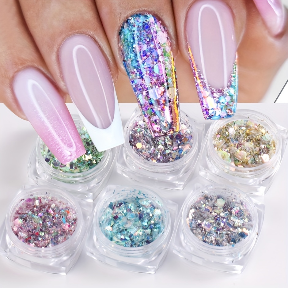 1Bottle Irregular Chunky Nails Glitter Sequins Shiny Candy Color Mermaid  Nail Art Sequins For Manicure Decorations Accessories - AliExpress