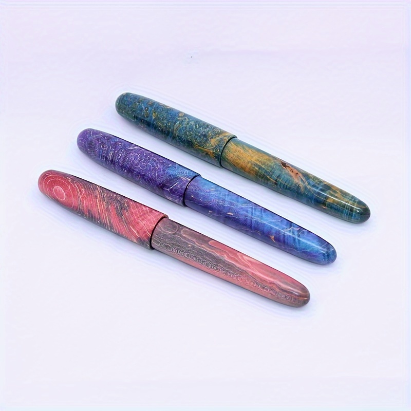 Plumas estilográficas de madera para escribir, pluma de lujo hecha a mano,  punta media y fina, pluma de caligrafía, bolígrafos de escritura suave para