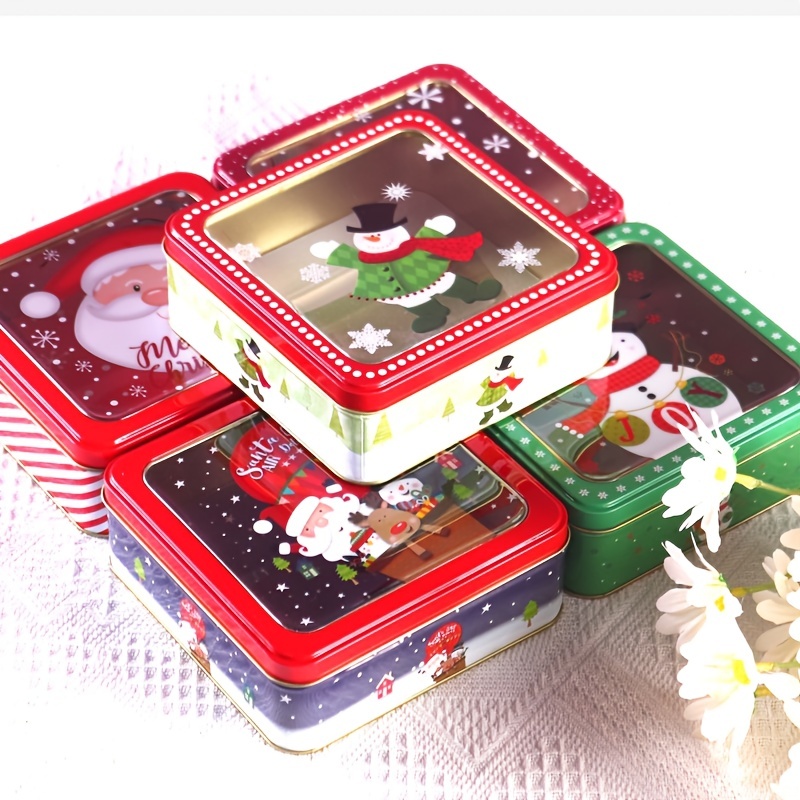 Postcard Small Tin Box Tinplate Storage Box Printed Storage Box Candy Box  Cute