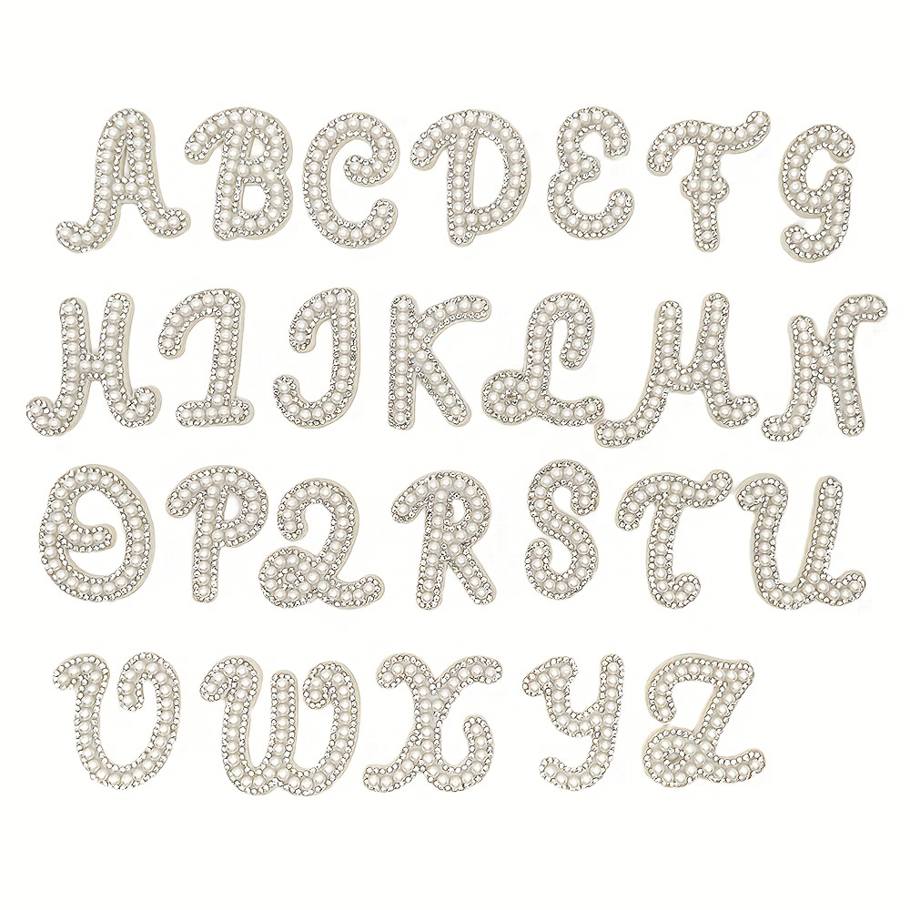 136Pc Rhinestone Letters Iron-On: Large, Glitter Alphabet Stickers, Silver