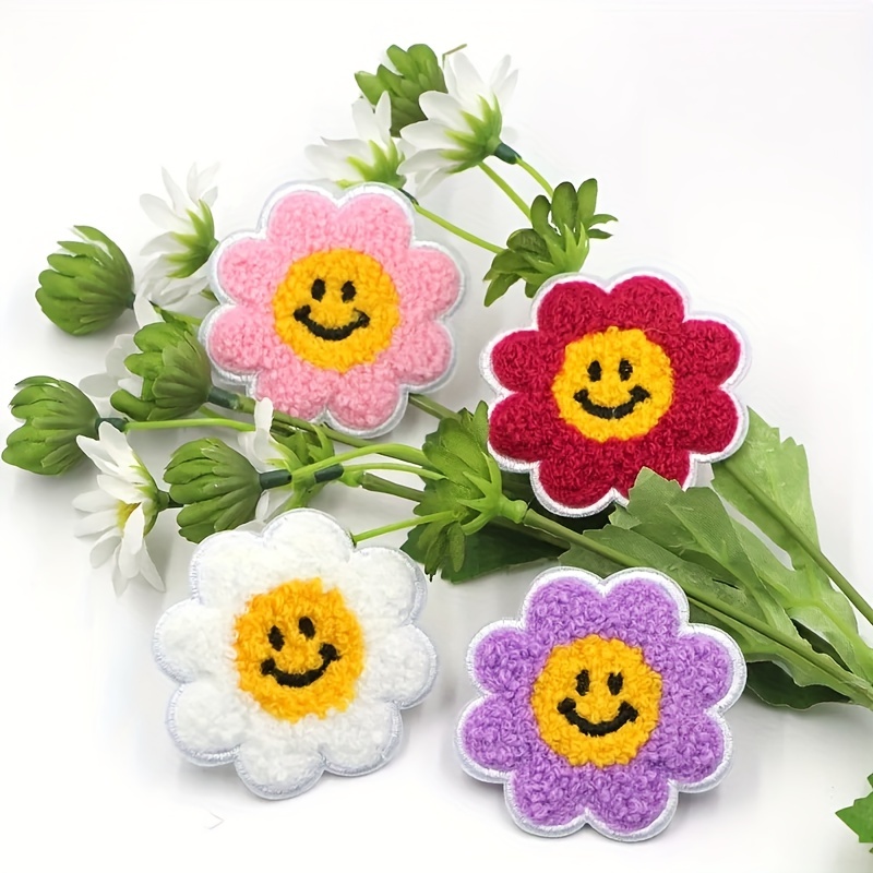 Parches termoadhesivos para ropa de niños, parches bordados con letras y  flores para planchar en los