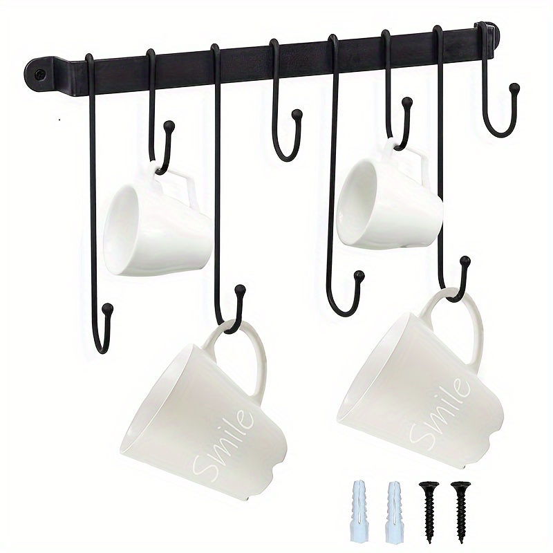 Home Art Coffee Mug Holder With 6 Hooks Metal Hanging Coffee - Temu