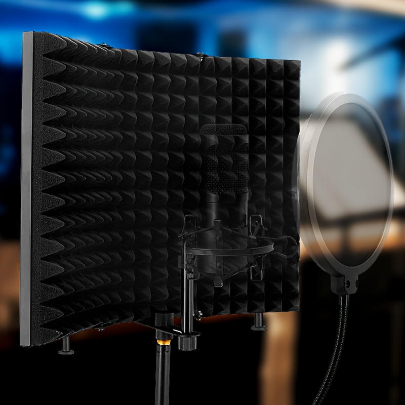 haute densité absorbant le son isolation microphone en mousse bouclier insonorisé  écran support de micro pour enregistrement de studio