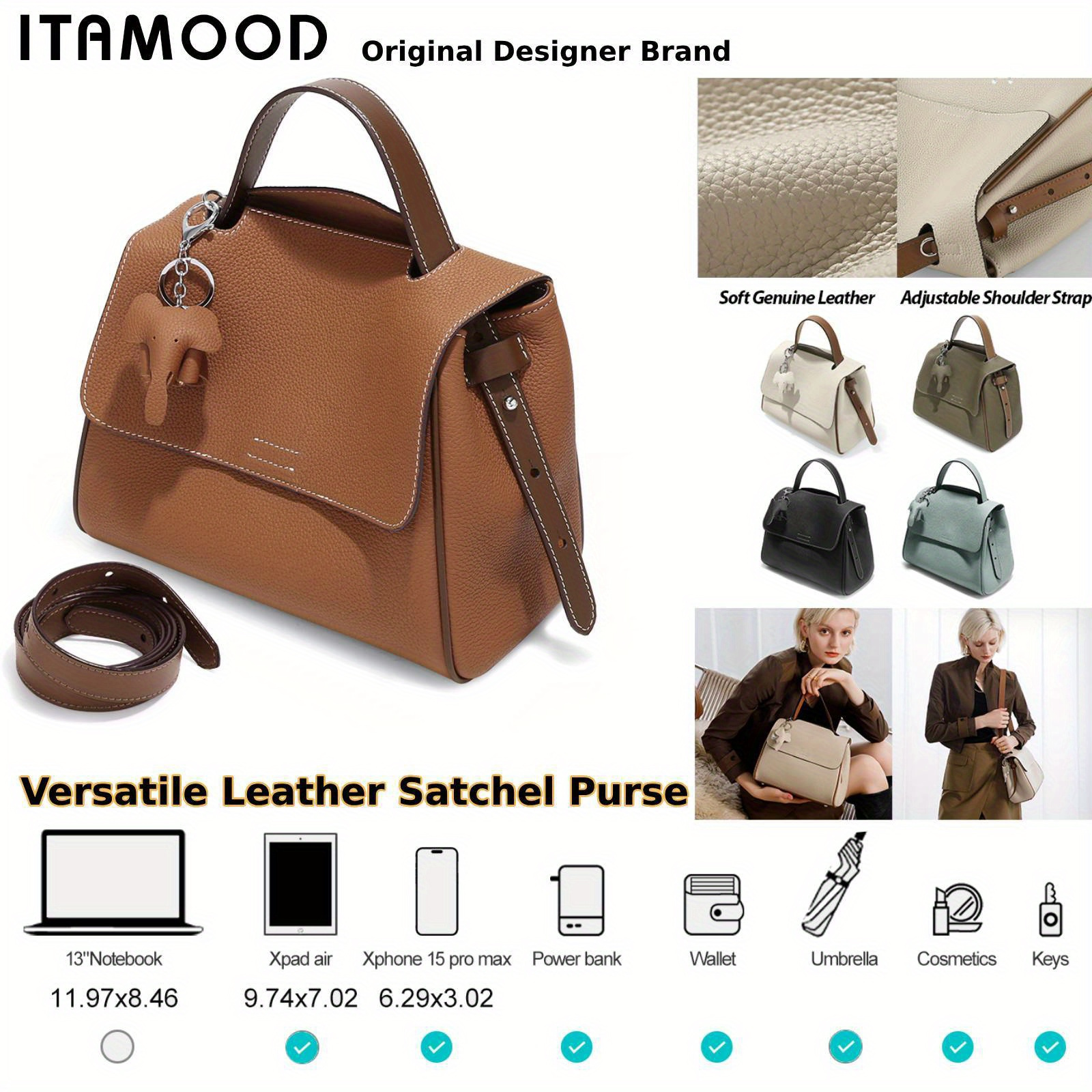 Leather Handbags - Temu