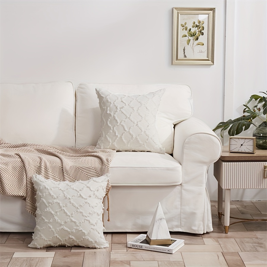 Ivory White Throw Pillow Covers For Sofa coush bedroom - Temu