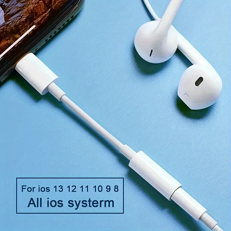 Adaptador Lightning a auriculares 0.138 in Jack Adaptador de auriculares 3  en 1 y divisor de carga para iPhone 13/12/11/SE/XS/XR/X/8/7 y iPad