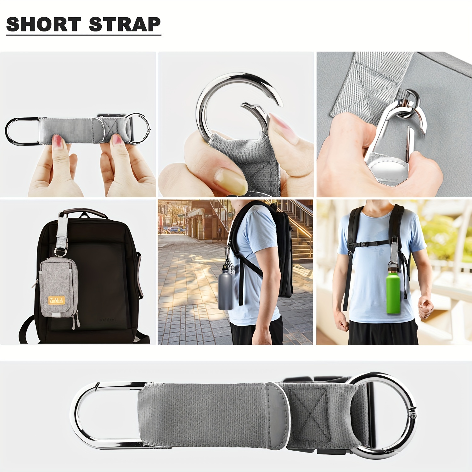 Add A Bag Luggage Strap Jacket Gripper, ZINZ D-Ring Hook Baggage