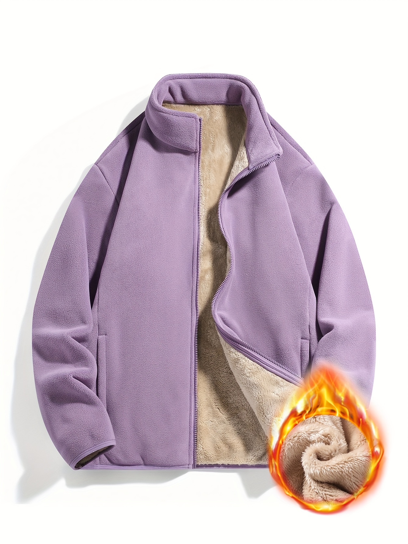 Chaqueta Polar NORTH Morado con Cremallera Mujer