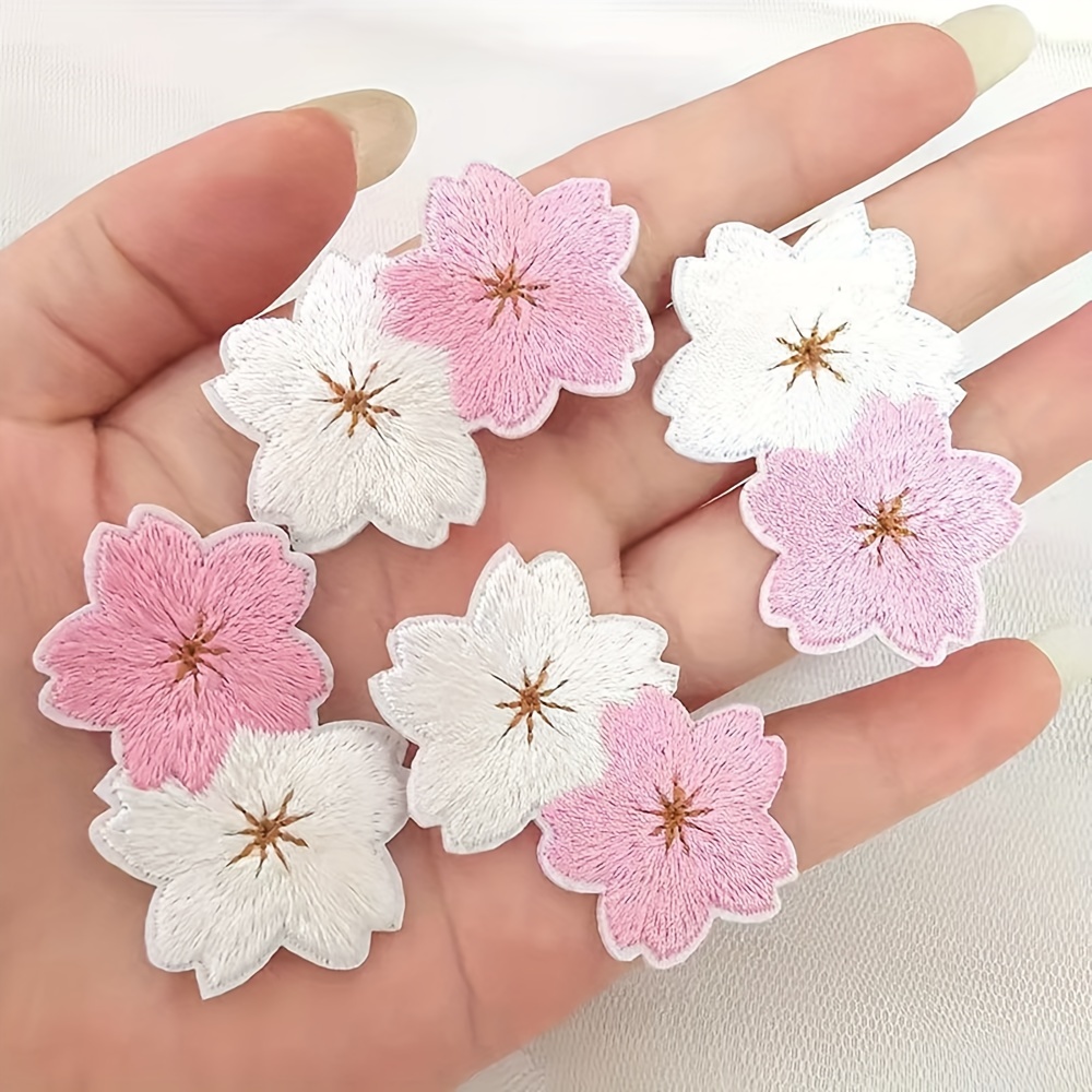 Double Sakura Flower Iron-on Patch, Cherry Blossom Badge, Japanese Floral  Patch, DIY Embroidery, Embroidered Applique, Flowery Patch 