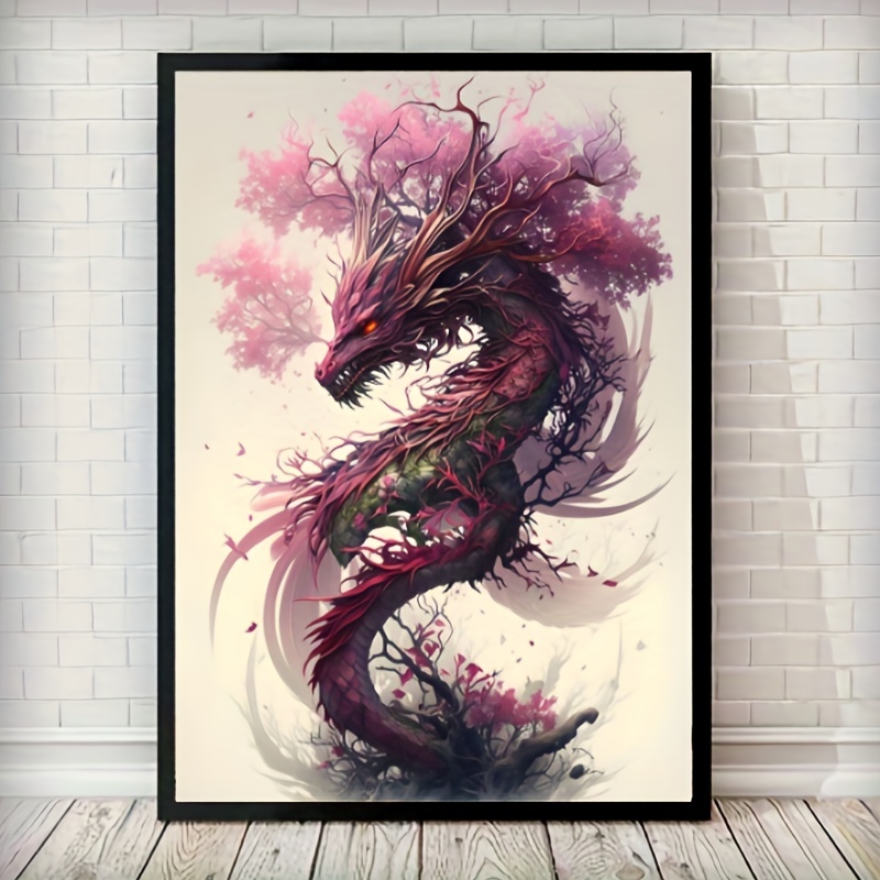 1pc 5D Artificial Diamond Painting Set, Colorful Dragon, Suitable For  Beginners, Adults Handmade, Living Room, Interior Decoration Painting Set,  11.8