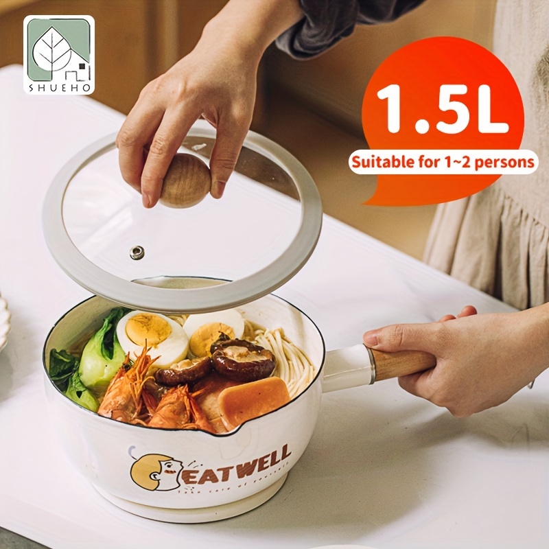 Multi-Functional Electric Hot Pot With Over-Heating And Boil Dry  Protection, 6 Cooking Modes, 57.48oz Capacity, Steamer, Double Layer  Non-Stick Cooker