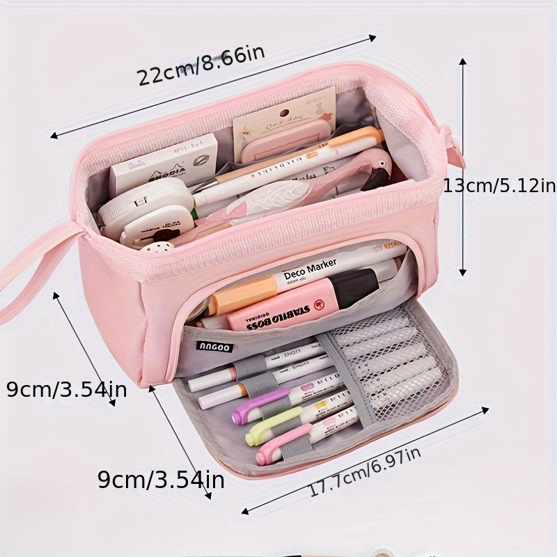 Korean Style Pencil Case: Large Capacity, Waterproof, Simple & Stylish -  Perfect for Stationery & Cosmetic Storage!