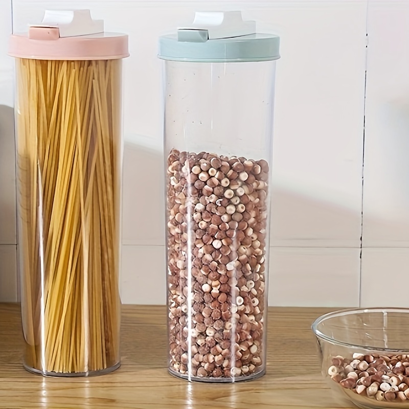 2pcs 2.5L Plastic Grain Cereal Cornflakes Dispenser with Measuring Cup Dry  Food Storage Container Pantry Kitchen Organizer Flour - AliExpress