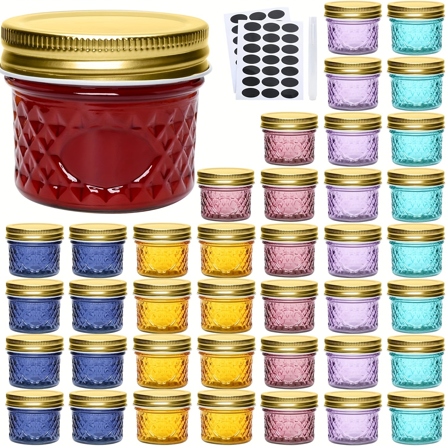 VILLCASE 24 Pcs Essential Oil Candle Jar Candle Vessels with Lids Tea  Storage Jar Black Candle Jars Mini Sealed Cans DIY Candle Jars Candle  Making Tin