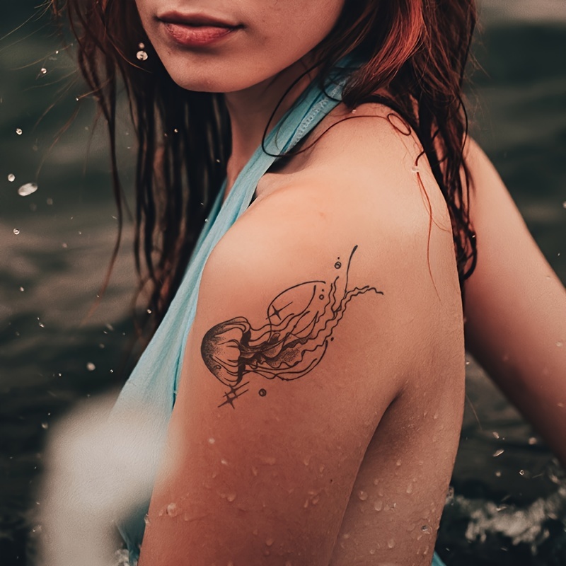 Fish Hook Temporary Fake Tattoo Sticker (Set of 2) - OhMyTat