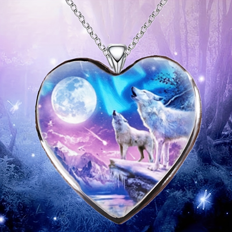 1pc Accessoires De Mode Collier Pendentif Loup En Cristal - Temu Belgium