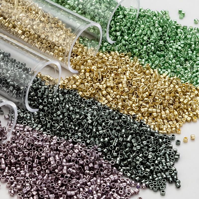 Bag Metallic Color Glass Seed Beads For Diy Native Beadwork - Temu