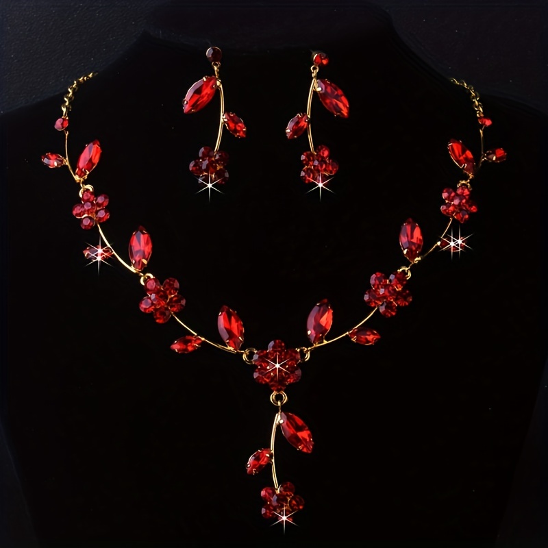 Cheap red jewelry on sale sets