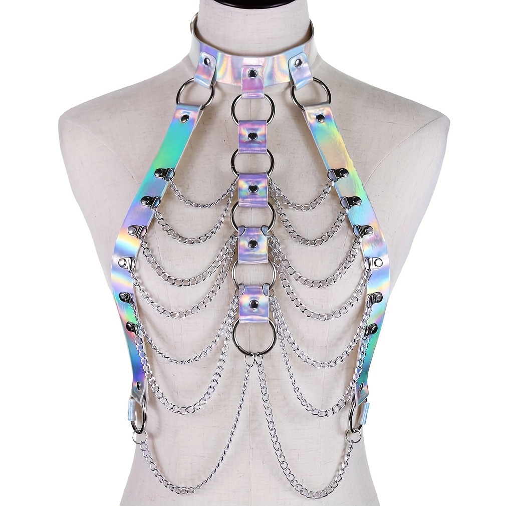 Layered Silver Chain Bralette Body Chains Body Harness Body Jewelry Bra  Cage