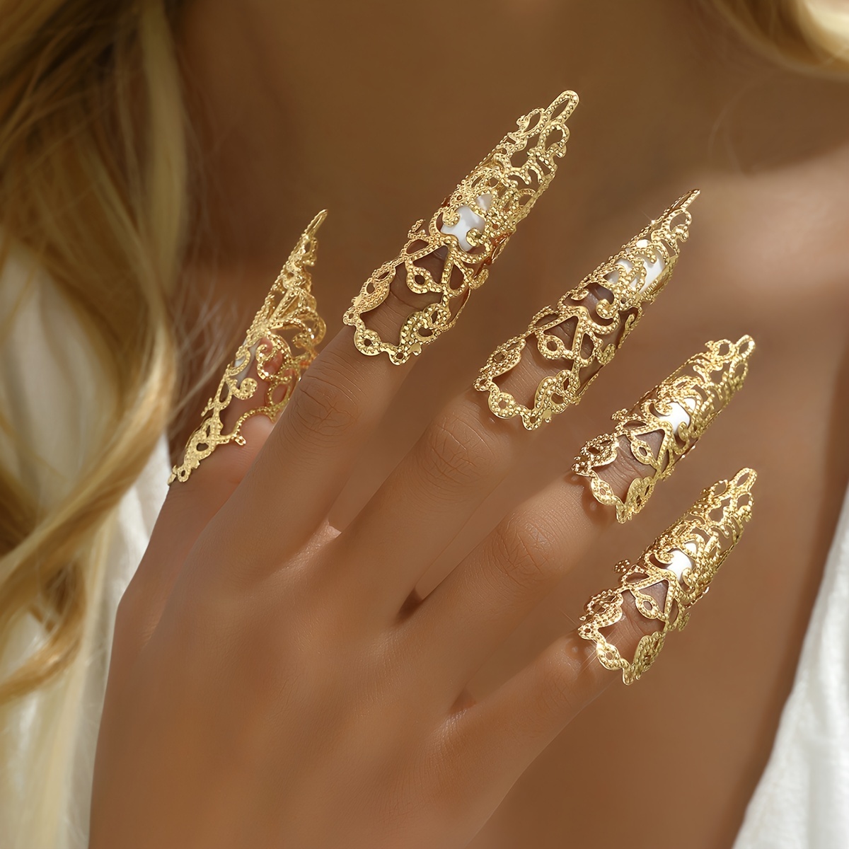 Nail hot sale gold ring