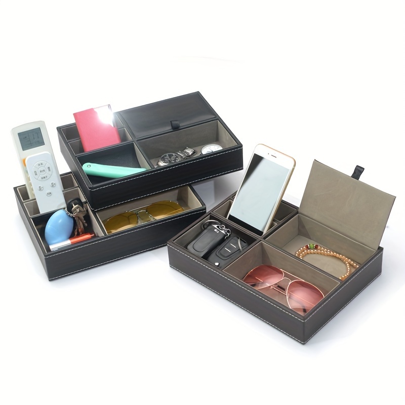 Synthetic Oil Wax Leather Storage Tray Storage Box - Temu