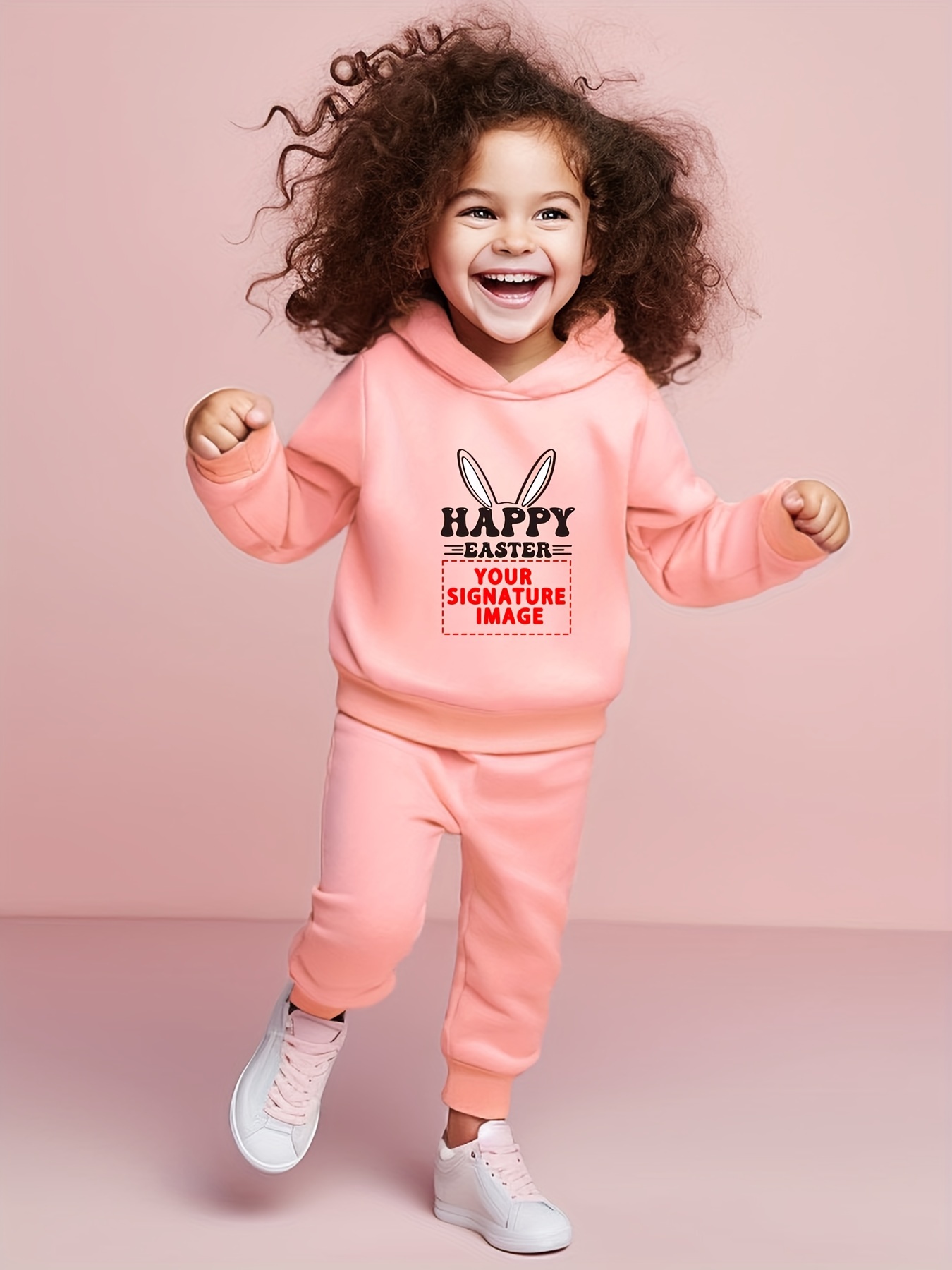 Girls Clothes ''Be Awesome Today'' Fashion Patch Long Sleeve Sweatshirt And  Pants Set, Kids Sports Leisure Suit For Spring/ Fall