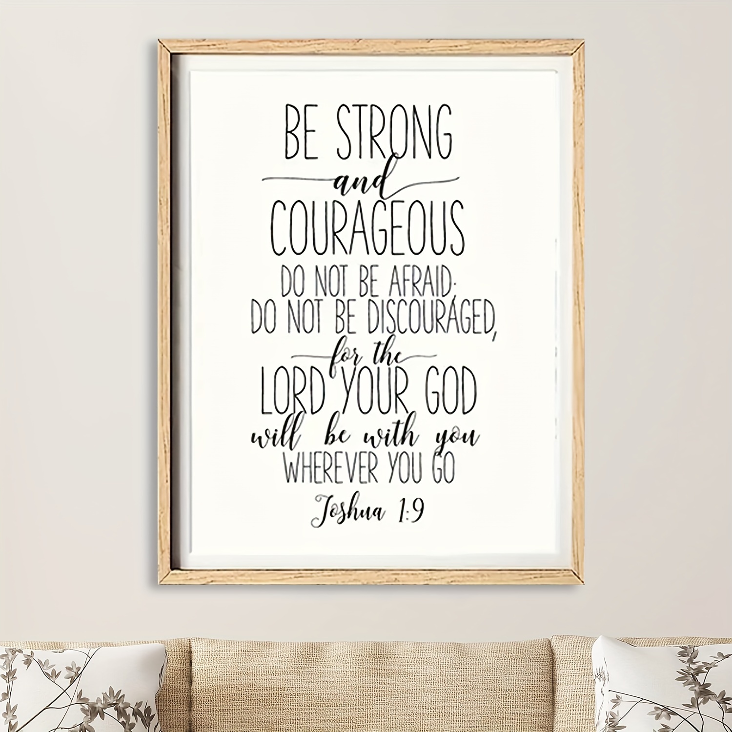 Be Strong. Be Courageous. Be Fearless. Joshua 1:9 Lion Christian Photo –  Parody Art Prints