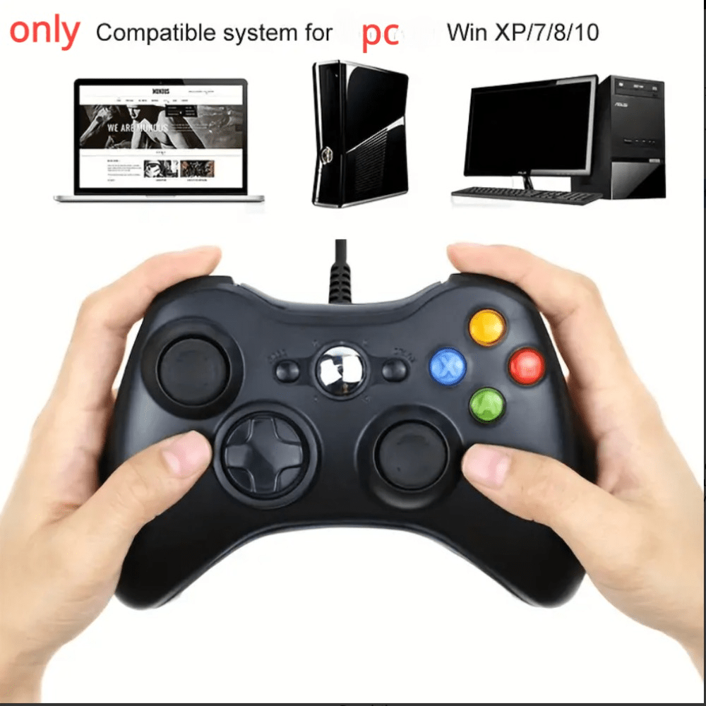 DH-Home USB Wired Game Controller For PC / Raspberry Pi Gamepad, Remote  Dual Vibration Joystick Gamepad For PC (Windows XP / 7/8/10) And Steam /