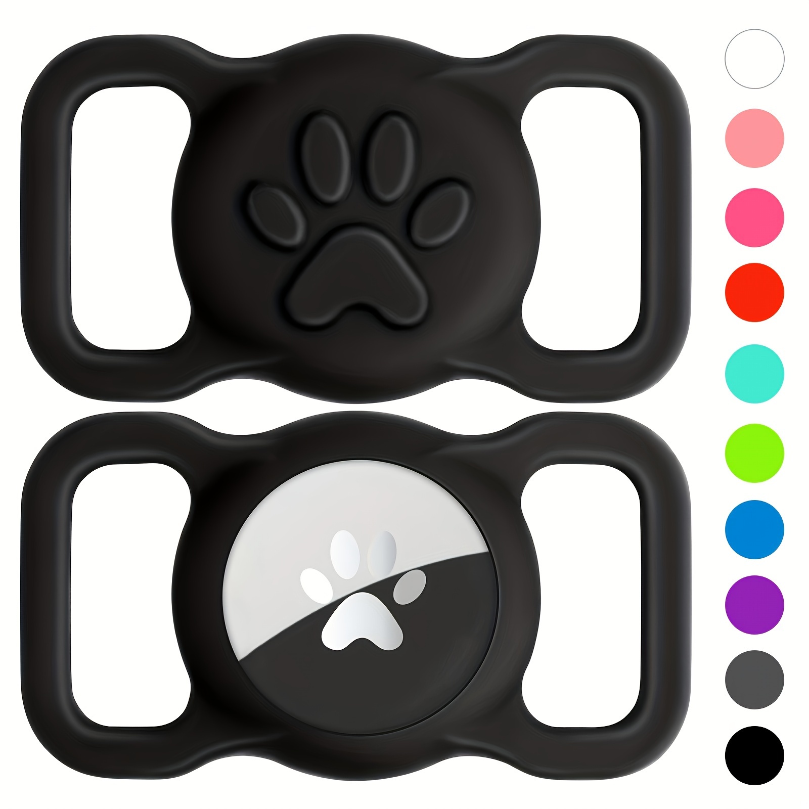  Paquete de 4 soportes para AirTag de Apple, funda para Airtag  con llavero antipérdida, funda protectora de silicona adecuada para  mochilas de niños, collares de perro, accesorios multicolores para Airtag 